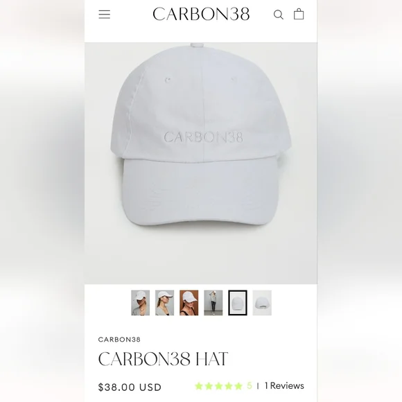 Carbon38 | Accessories | Carbon38 White Cap For Women | Poshmark display picture 3
